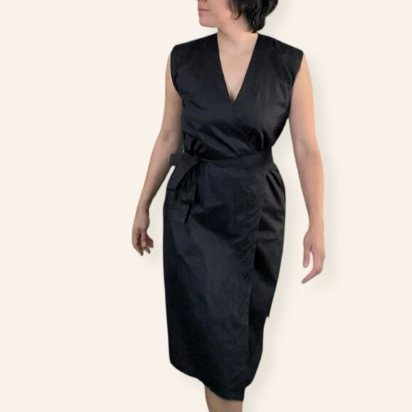 NWT Carla Fernández Black Sleeveless Wrap Dress 100% Cotton (super soft) Large - Picture 6 of 10